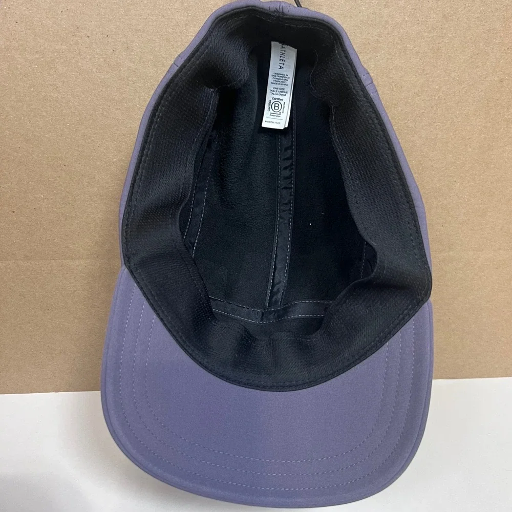 Athleta Purple 5-Panel Running Hat Adjustable Bungee Back Athletic Cap One Size